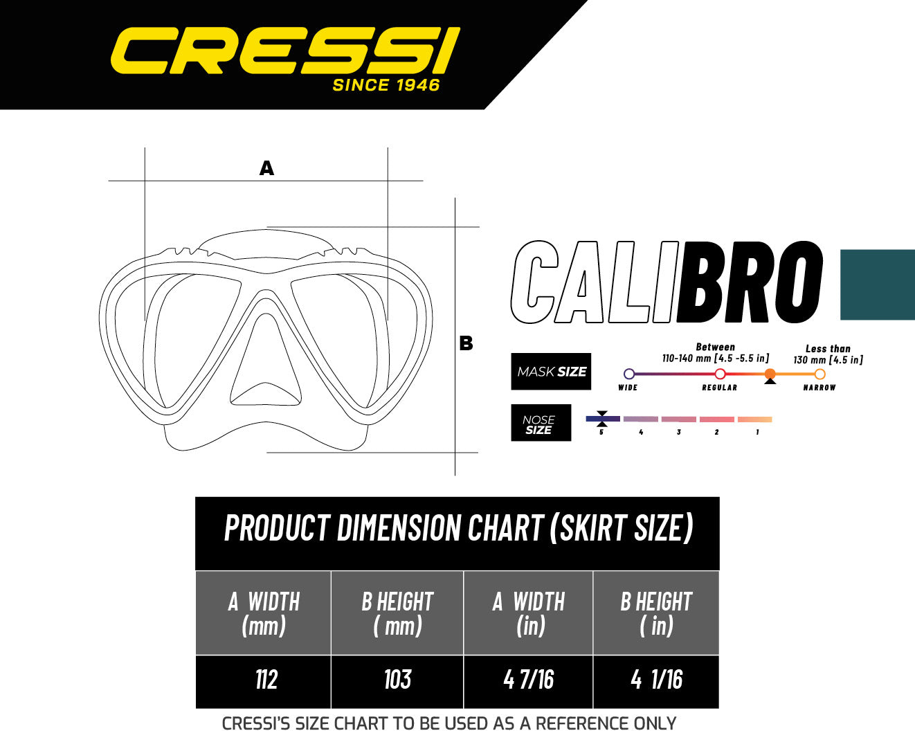 Cressi Calibro Snorkelling Set – Anti-Fog Freediving Mask & Snorkel Combo