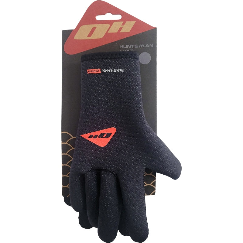 Ocean Hunter Huntsman 2.5mm Glove displayed on official black and red retail packaging