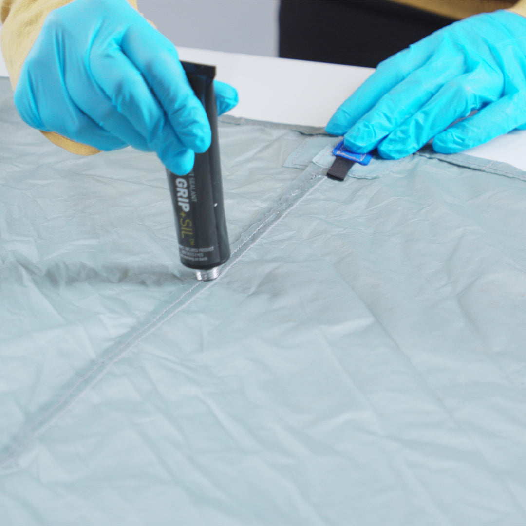 Gear Aid Seam Grip SIL Silicone Tent Sealant shown in use