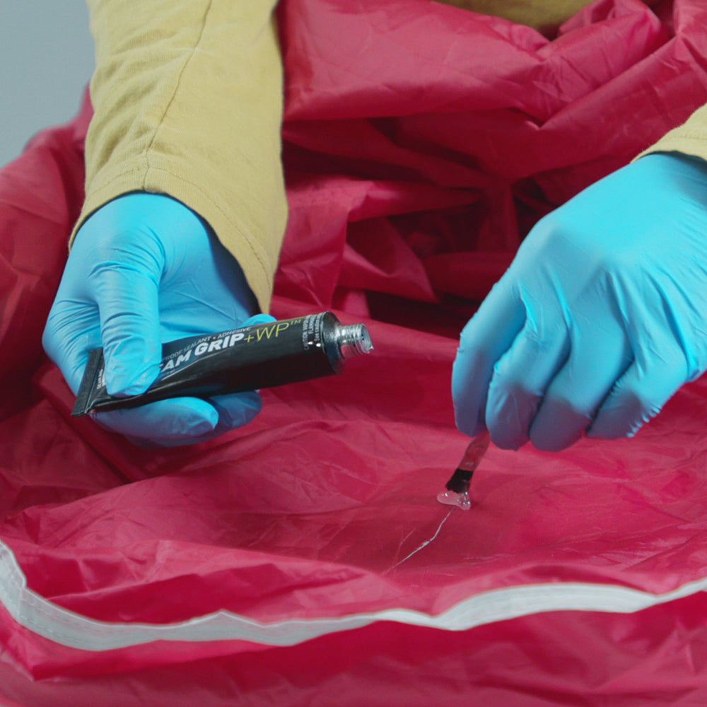 Gear Aid Seam Grip WP Waterproof Sealant and Adhesive shown in use
