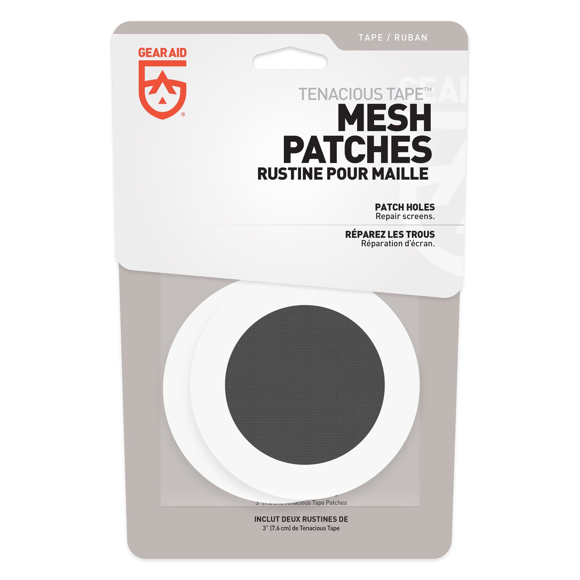 Gear Aid Tenacious Tape Mesh Patches retail packaging