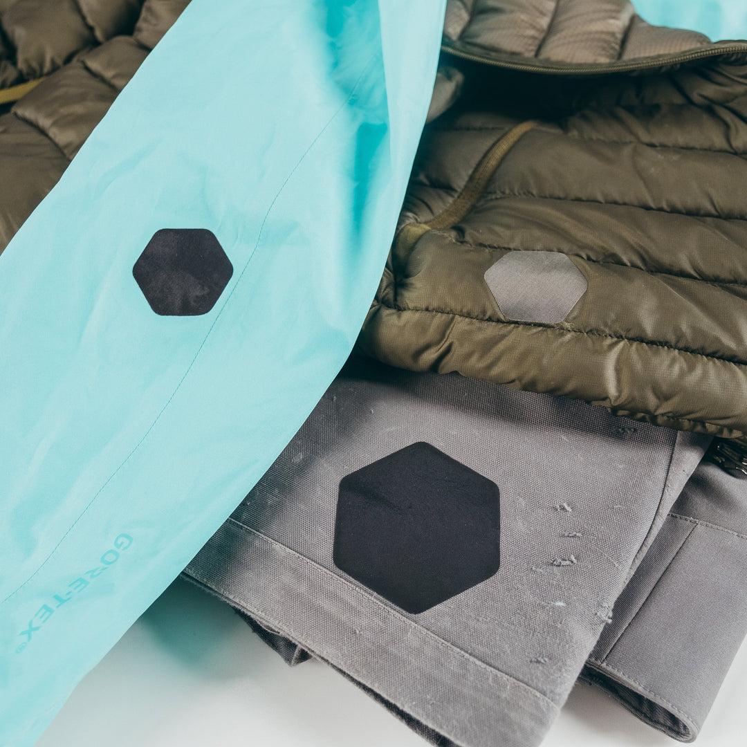 Gear Aid Tenacious Tape Hex Patches shown in use