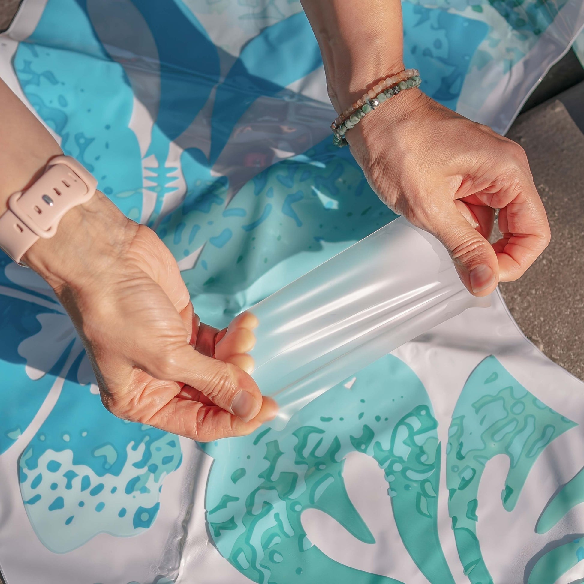Gear Aid Tenacious Tape Flex Patches shown in use