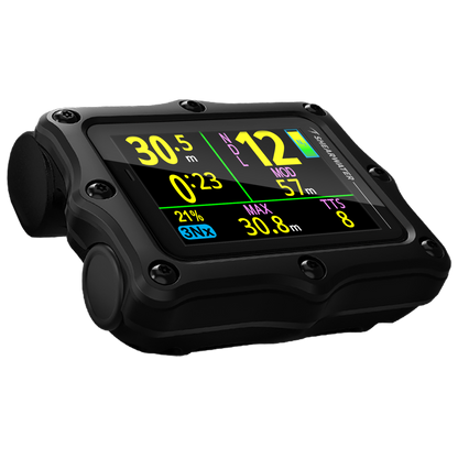 Shearwater Perdix 3 black dive computer angled view