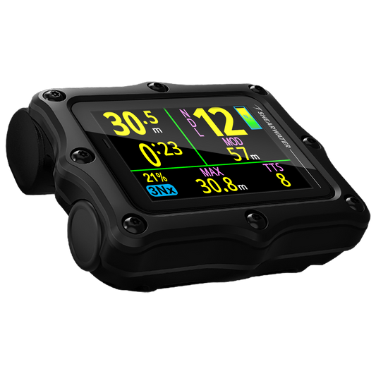 Shearwater Perdix 3 black dive computer angled view