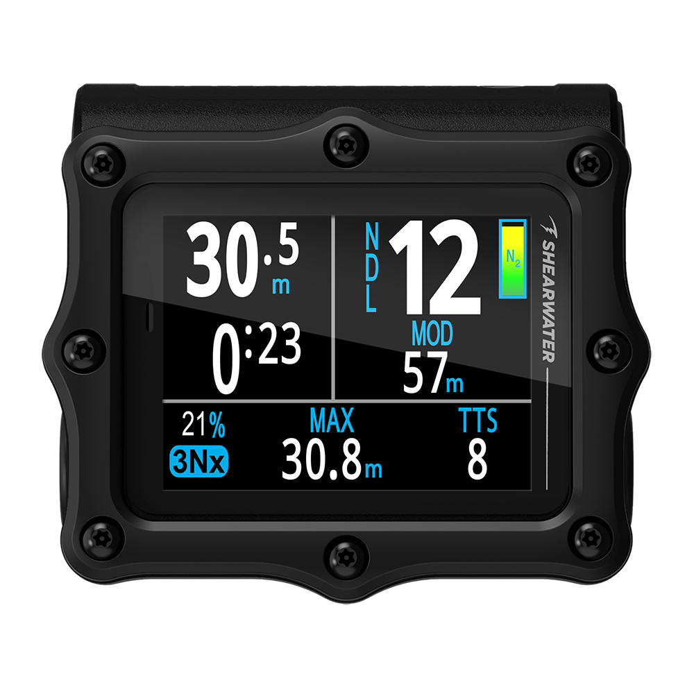 Shearwater Perdix 3 black dive computer front view