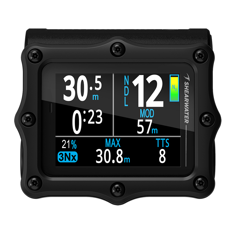 Shearwater Perdix 3 black dive computer front view