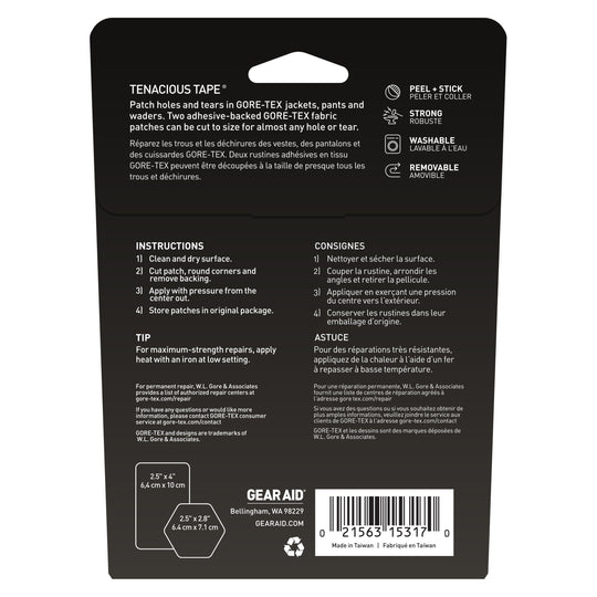 Gear Aid Tenacious Tape GORE-TEX Fabric Patches retail packaging