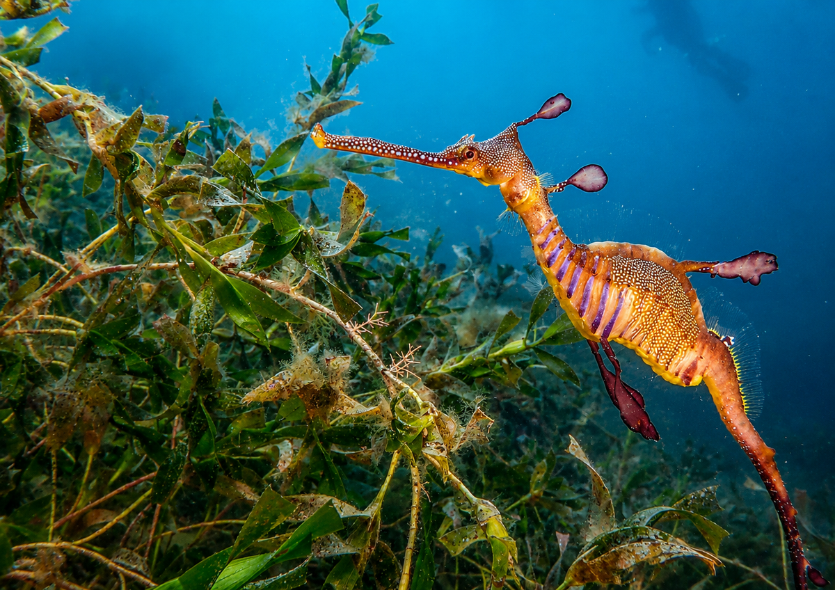 Weedy sea dragon diving Melbourne