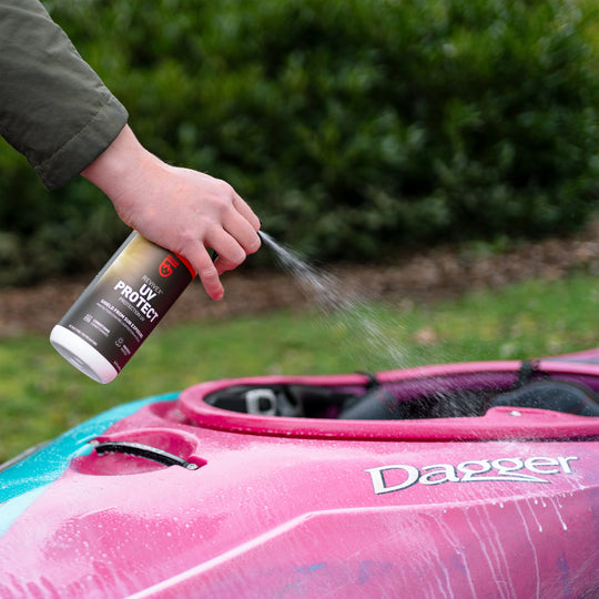 Gear Aid Revivex UV Protectant shown in use