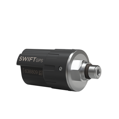 Shearwater Swift GPS transmitter side view with GPS logo
