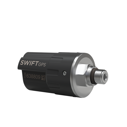 Shearwater Swift GPS transmitter side view with GPS logo