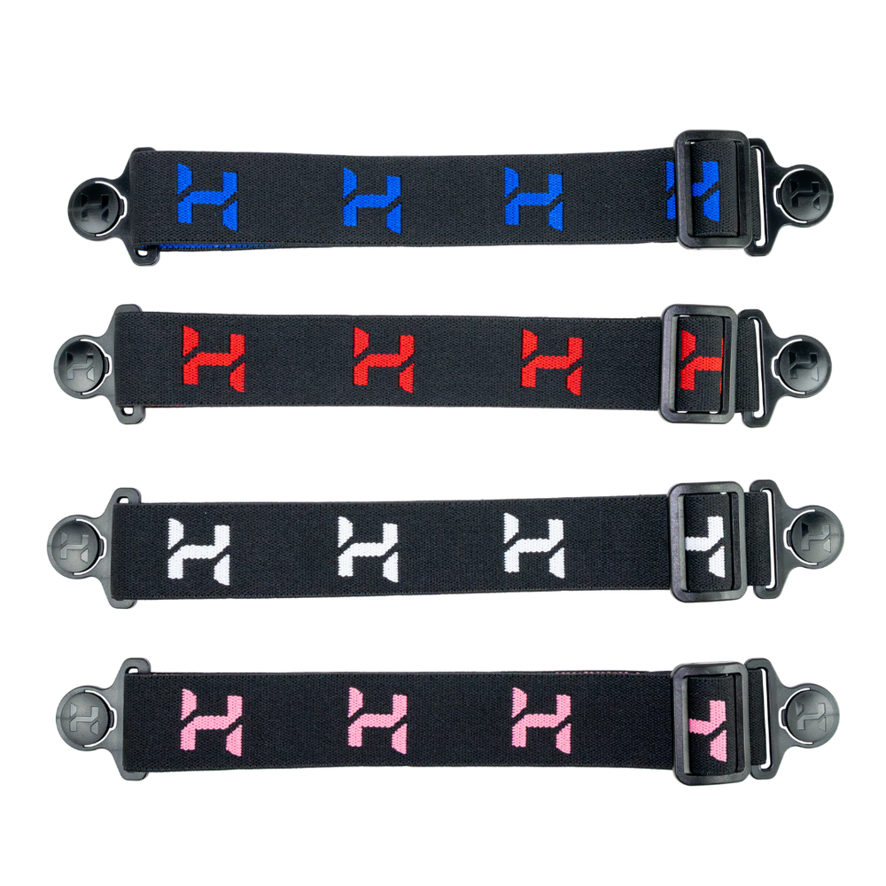 Halcyon Elastic Mask Straps in Blue, Red, White and Pink