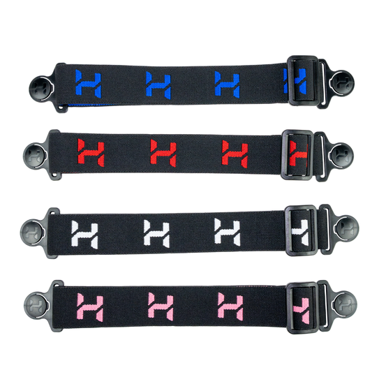 Halcyon Elastic Mask Straps in Blue, Red, White and Pink