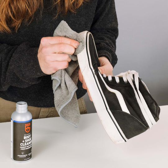 Gear Aid Revivex Boot and Shoe Cleaner shown in use