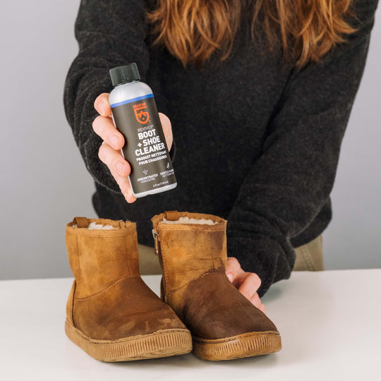 Gear Aid Revivex Boot and Shoe Cleaner shown in use