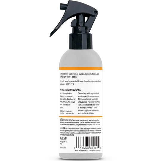Gear Aid Revivex Suede and Fabric Water Repellent retail packaging