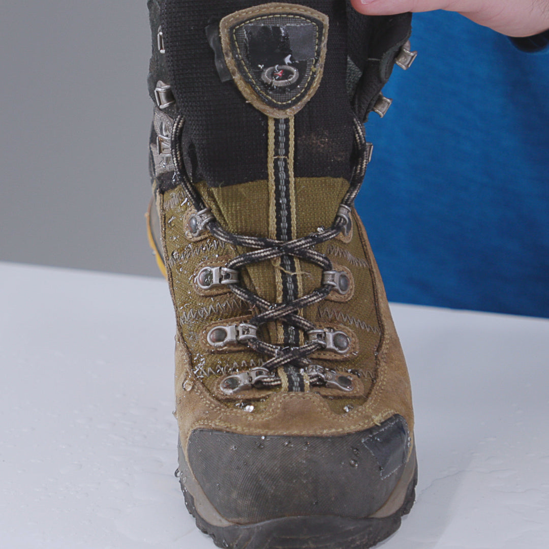 Gear Aid Revivex Suede and Fabric Water Repellent shown in use