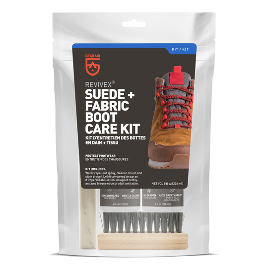 Gear Aid Revivex Suede and Fabric Boot Care Kit retail packaging