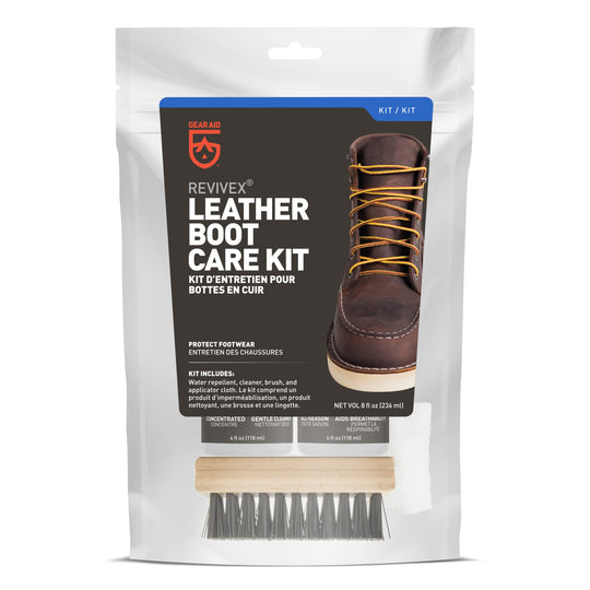 Gear Aid Revivex Leather Boot Care Kit retail packaging