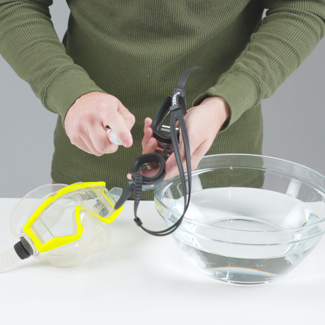 Gear Aid Anti-Fog Spray shown in use