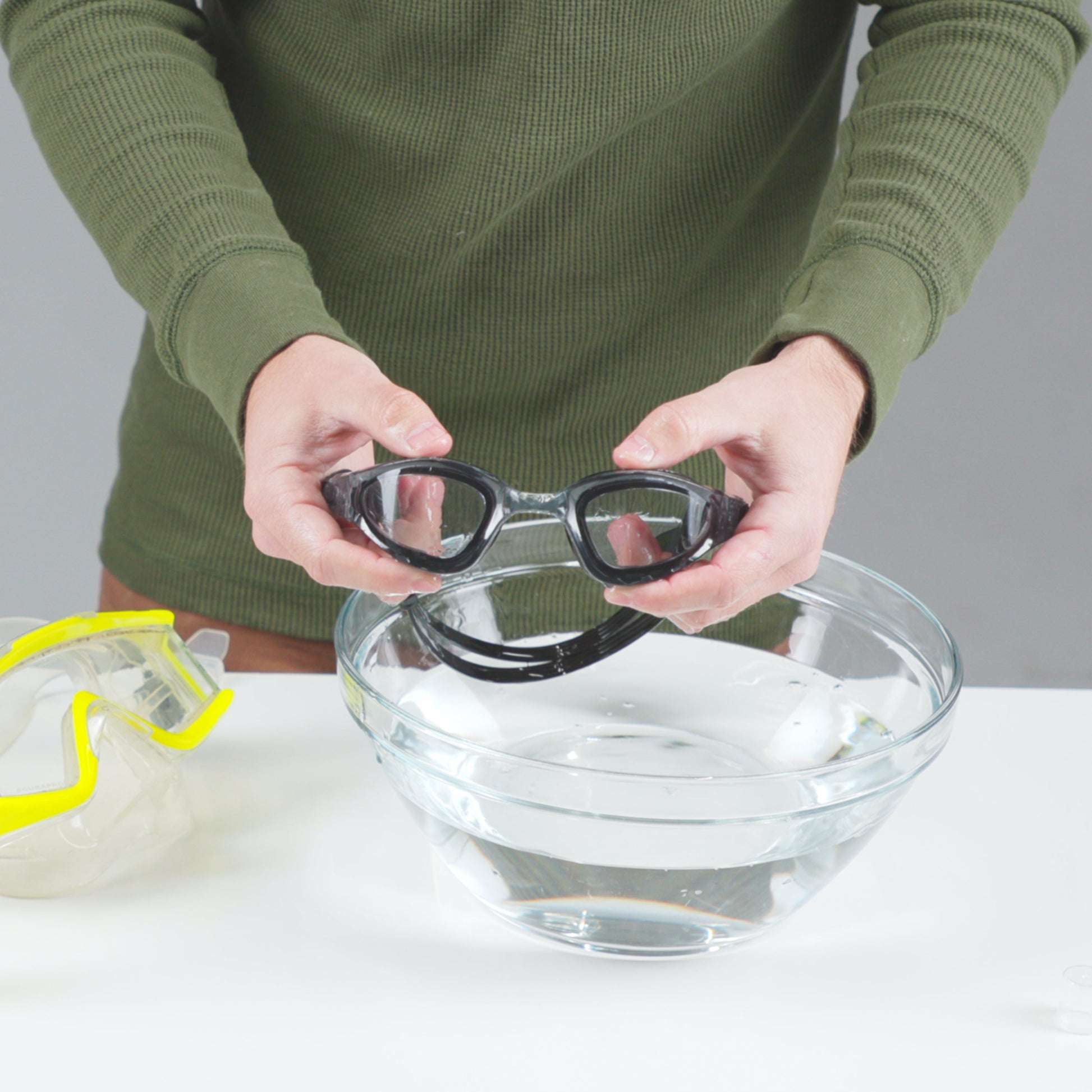 Gear Aid Anti-Fog Spray shown in use