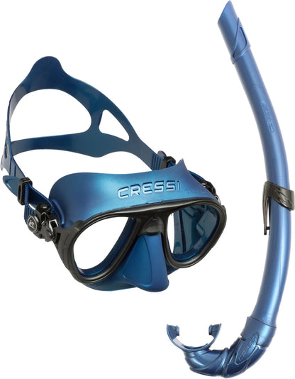 Cressi Calibro Snorkelling Set – Anti-Fog Freediving Mask & Snorkel Combo