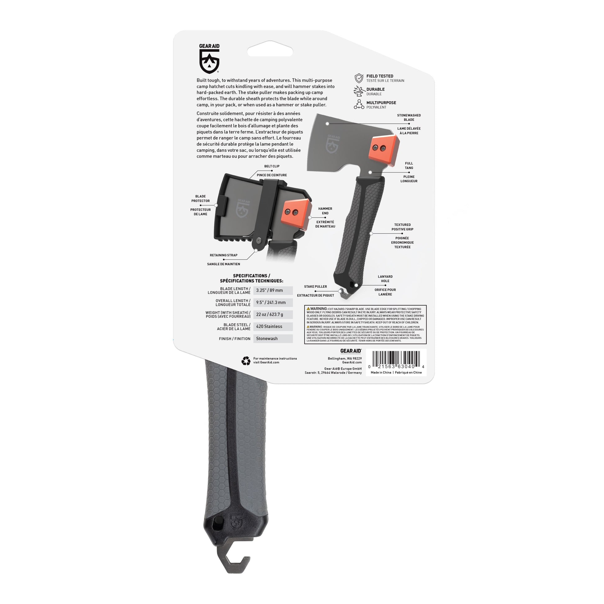 Gear Aid Balta Camp Hatchet retail packaging