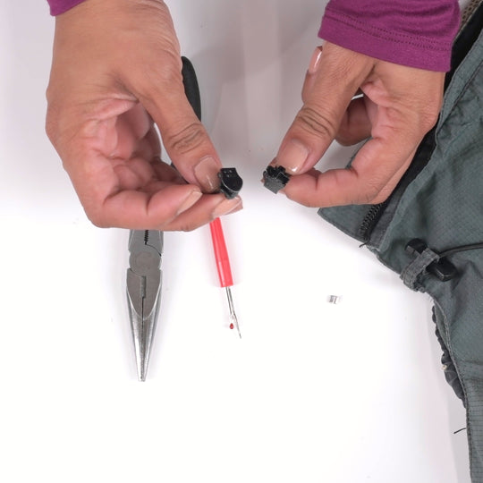 Gear Aid Zipper Repair Kit shown in use