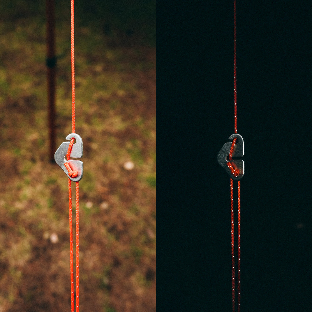 Gear Aid Reflective Guyline Kit shown in use