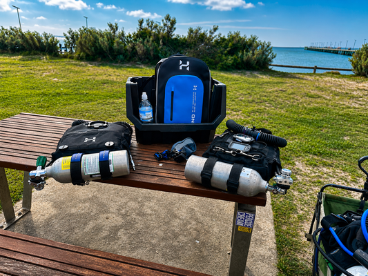 Halcyon rebreather technical diving equipment setup