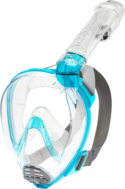 Cressi Baron Full Face Snorkel Mask in Clear/Aquamarine