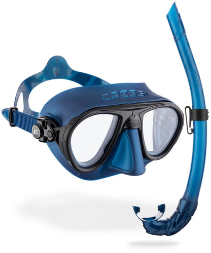 Cressi Calibro + Corsica Mask & Snorkel Set in Blue Metal