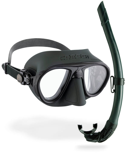 Cressi Calibro + Corsica Mask & Snorkel Set in Army Green