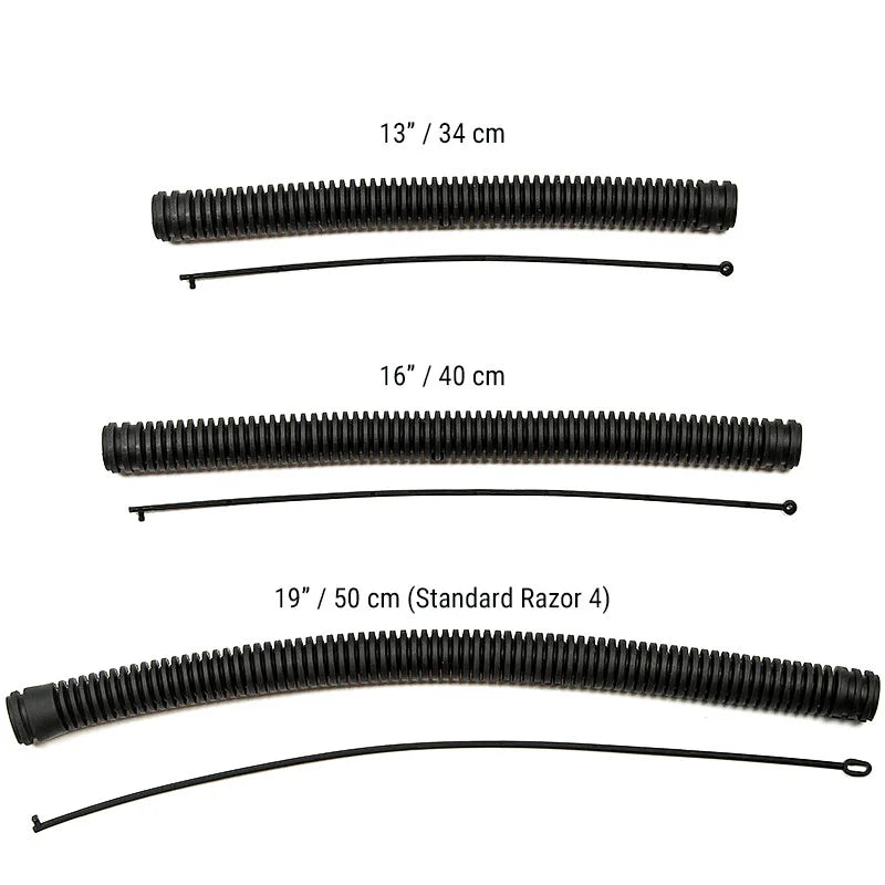 Razor 4 corrugated hoses in 13, 16 and 19-inch lengths