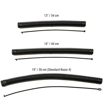 Razor 4 corrugated hoses in 13, 16 and 19-inch lengths