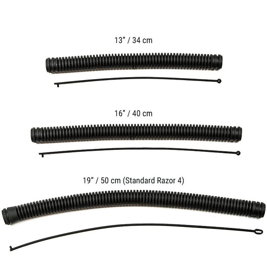 Razor 4 corrugated hoses in 13, 16 and 19-inch lengths