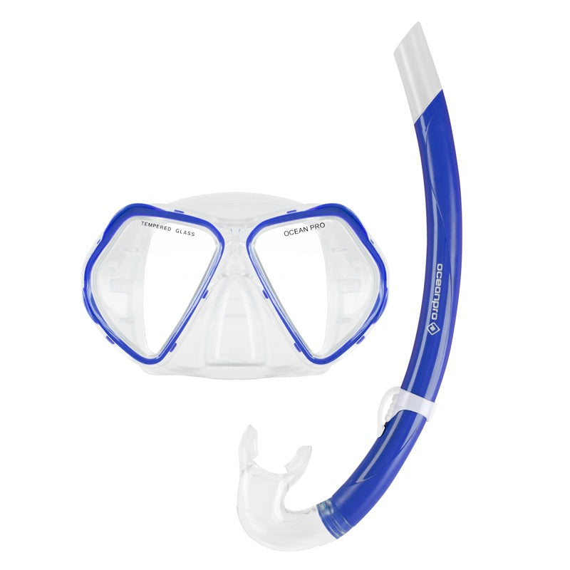 Oceanpro Cruz mask and snorkel set in blue