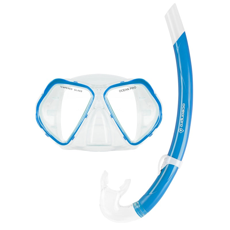 Oceanpro Cruz mask and snorkel set in Sea Mist