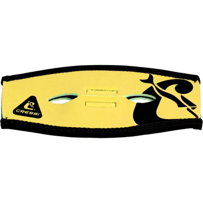 Cressi Ponytail Neo Mask Strap Cover in yellow and black