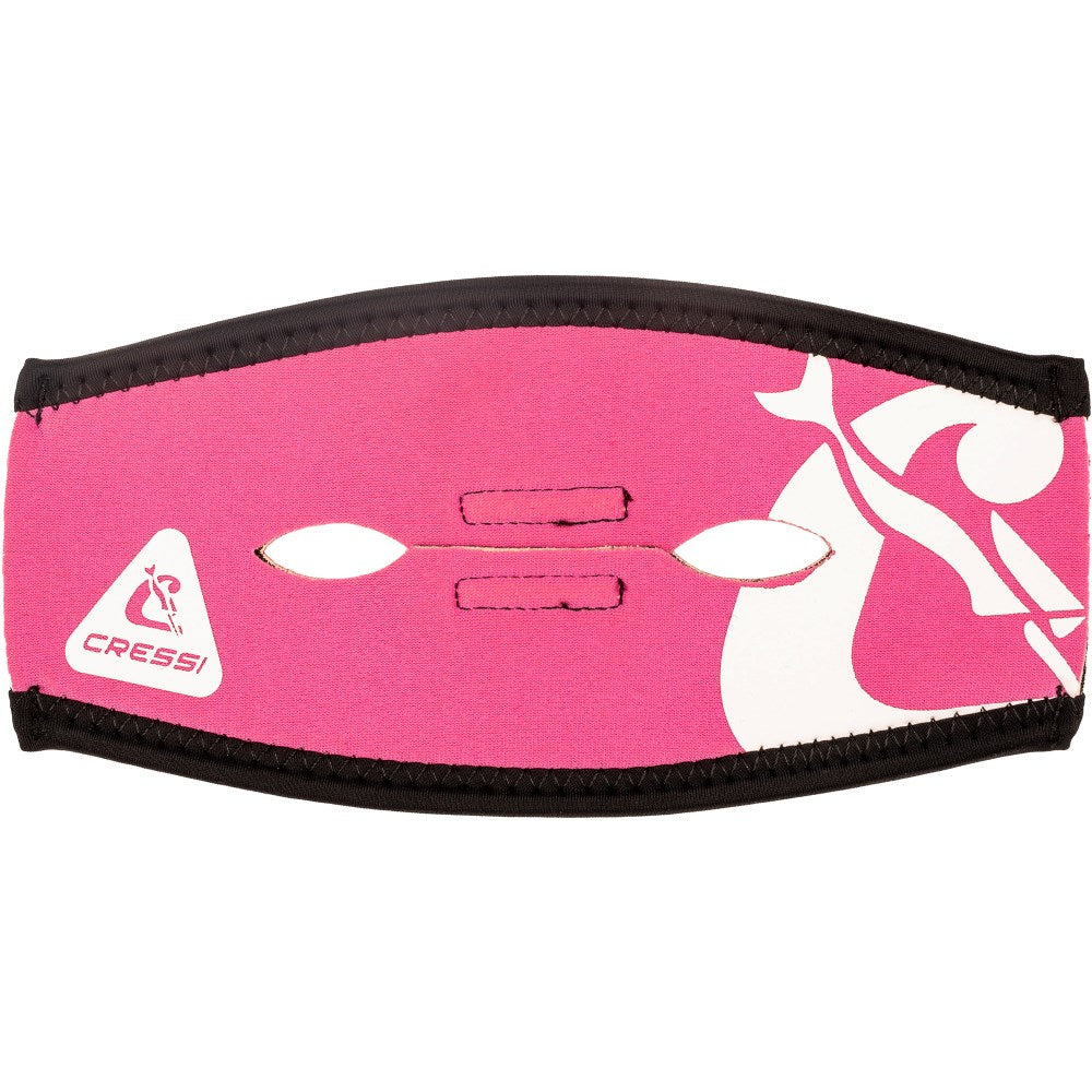 Cressi Ponytail Neo Mask Strap Cover in pink and white