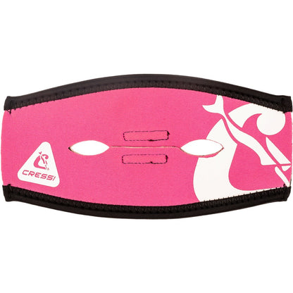 Cressi Ponytail Neo Mask Strap Cover in pink and white
