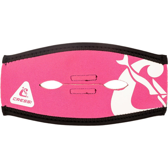 Cressi Ponytail Neo Mask Strap Cover in pink and white