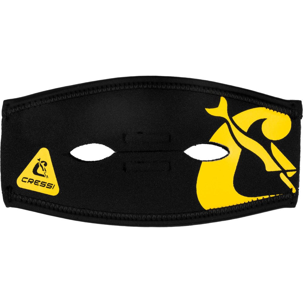 Cressi Ponytail Neo Mask Strap Cover in black and yellow