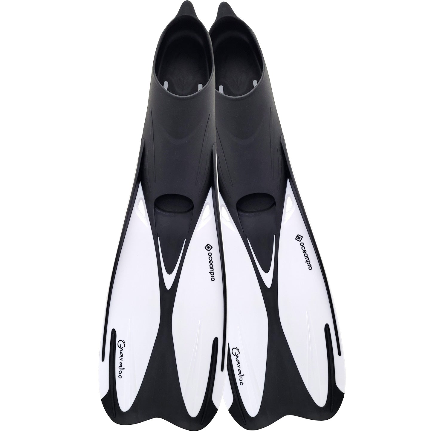 Oceanpro Gnaraloo white full-foot snorkelling fins