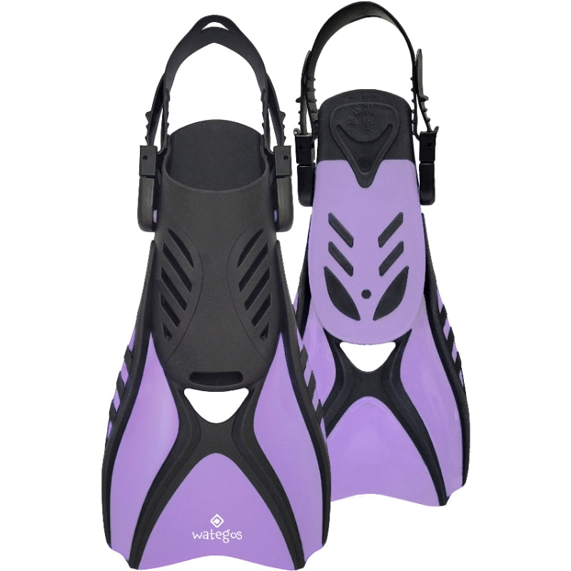 Oceanpro Wategos Junior lilac and black open-heel fins