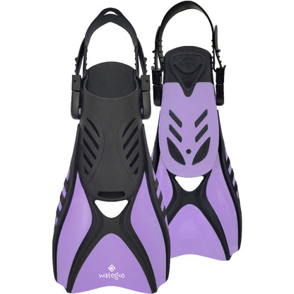 Oceanpro Wategos Junior lilac and black open-heel fins
