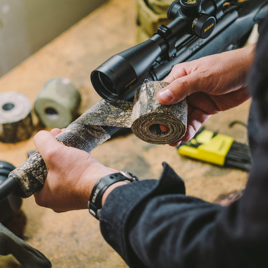 Gear Aid Camo Form Reusable Fabric Wrap shown in use