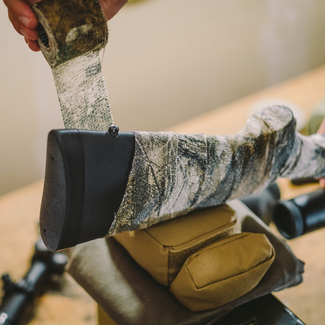 Gear Aid Camo Form Reusable Fabric Wrap shown in use