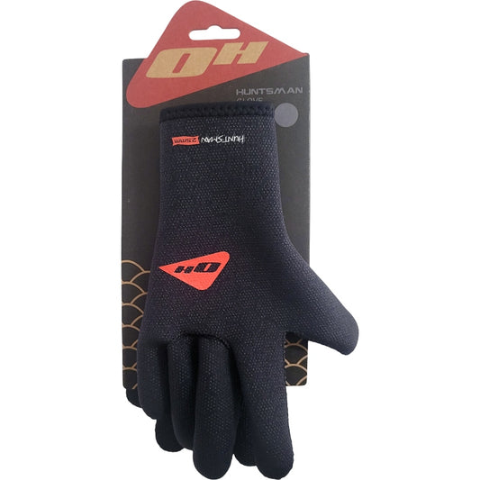 Ocean Hunter Huntsman 2.5mm Glove displayed on official black and red retail packaging